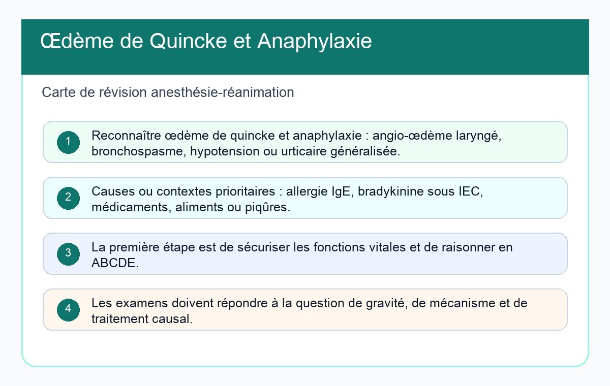 Œdème de Quincke et Anaphylaxie