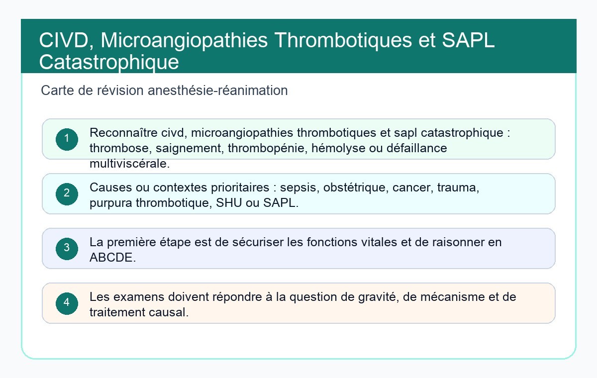 CIVD, Microangiopathies Thrombotiques et SAPL Catastrophique