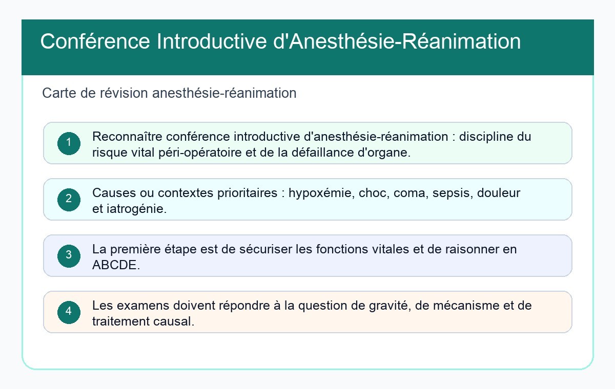 Conférence Introductive d'Anesthésie-Réanimation