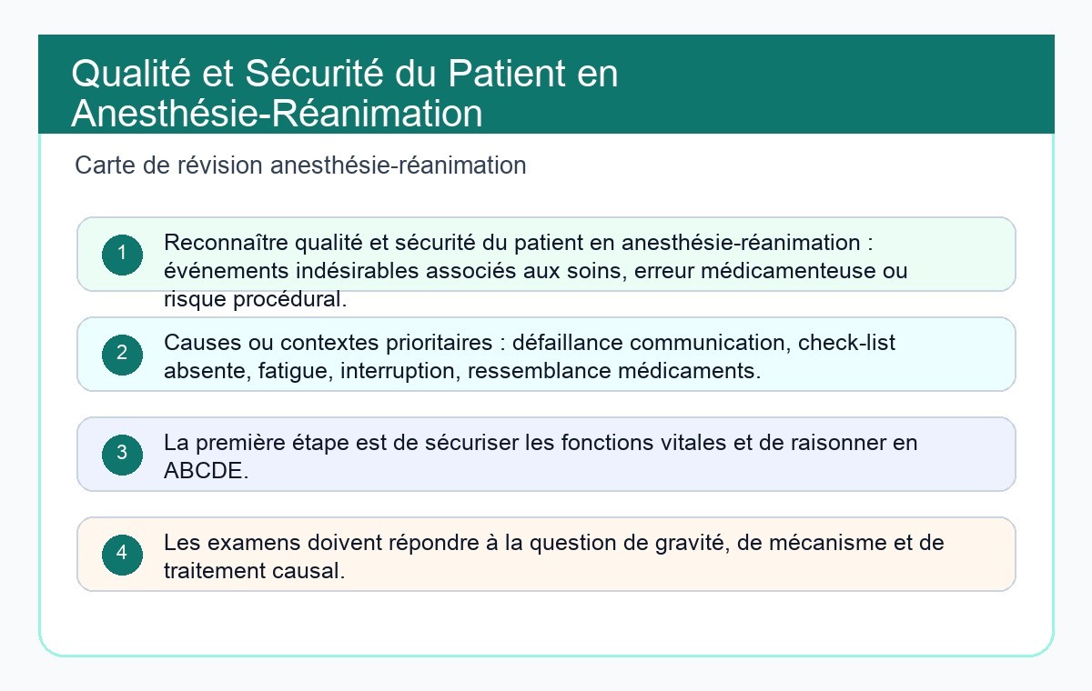 Qualité et Sécurité du Patient en Anesthésie-Réanimation