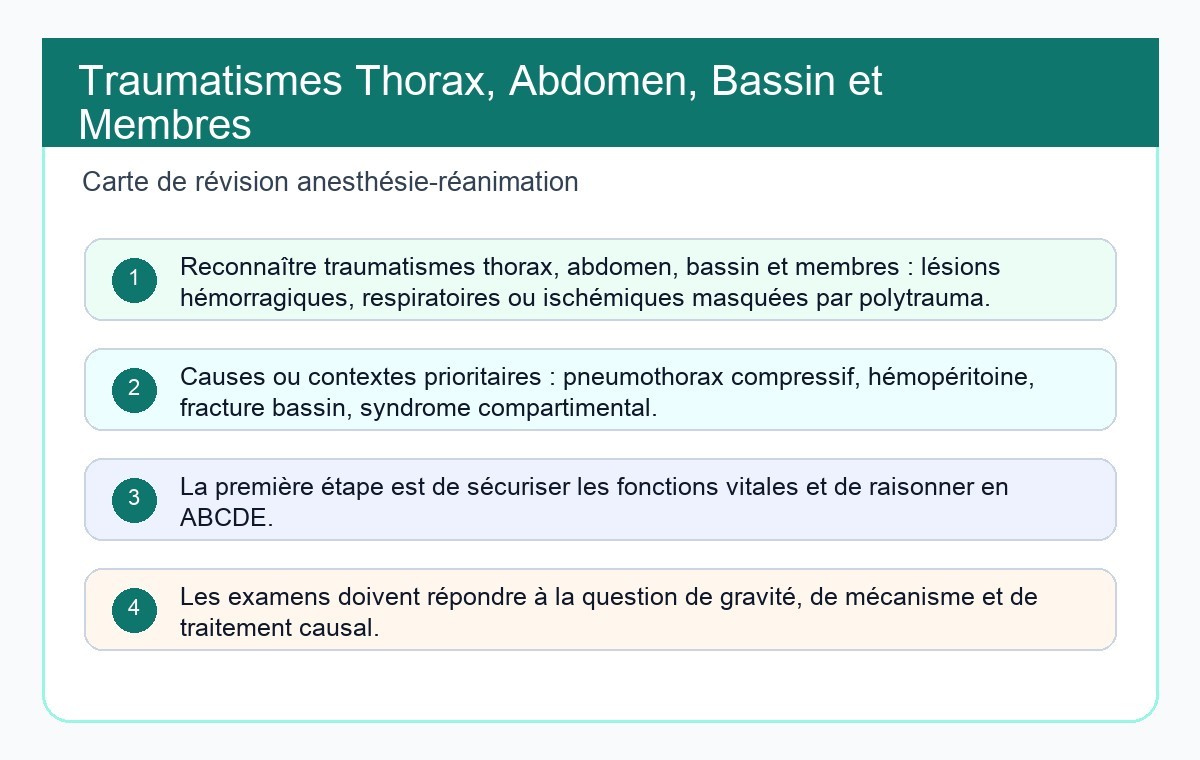 Traumatismes Thorax, Abdomen, Bassin et Membres