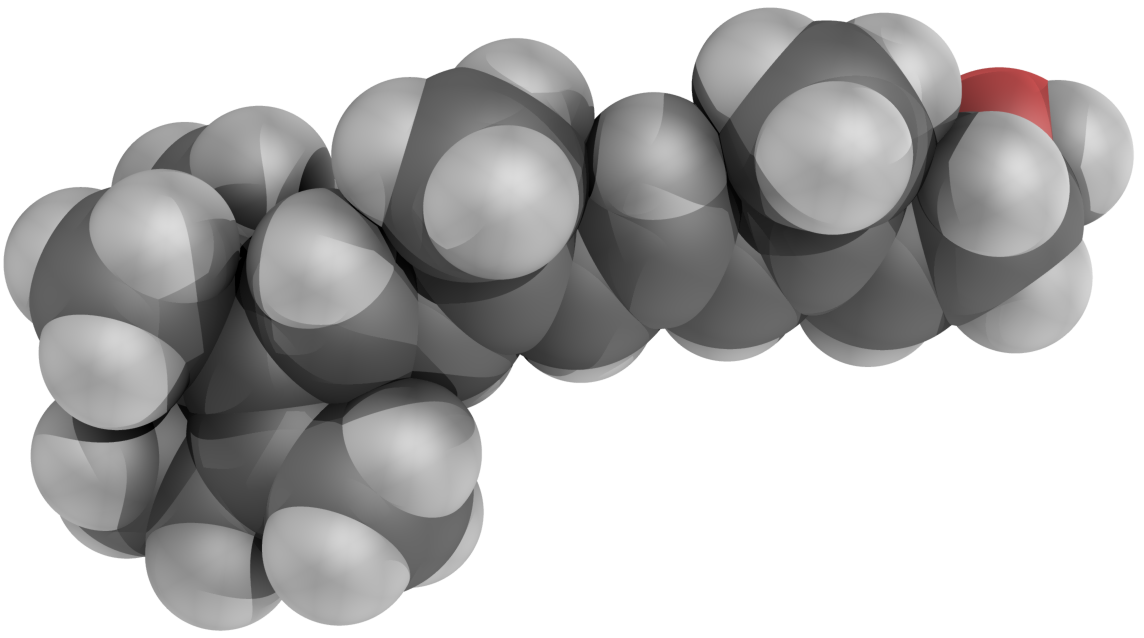 Molécule de rétinol en 3D