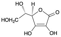 Structure de l'acide ascorbique (vitamine C)