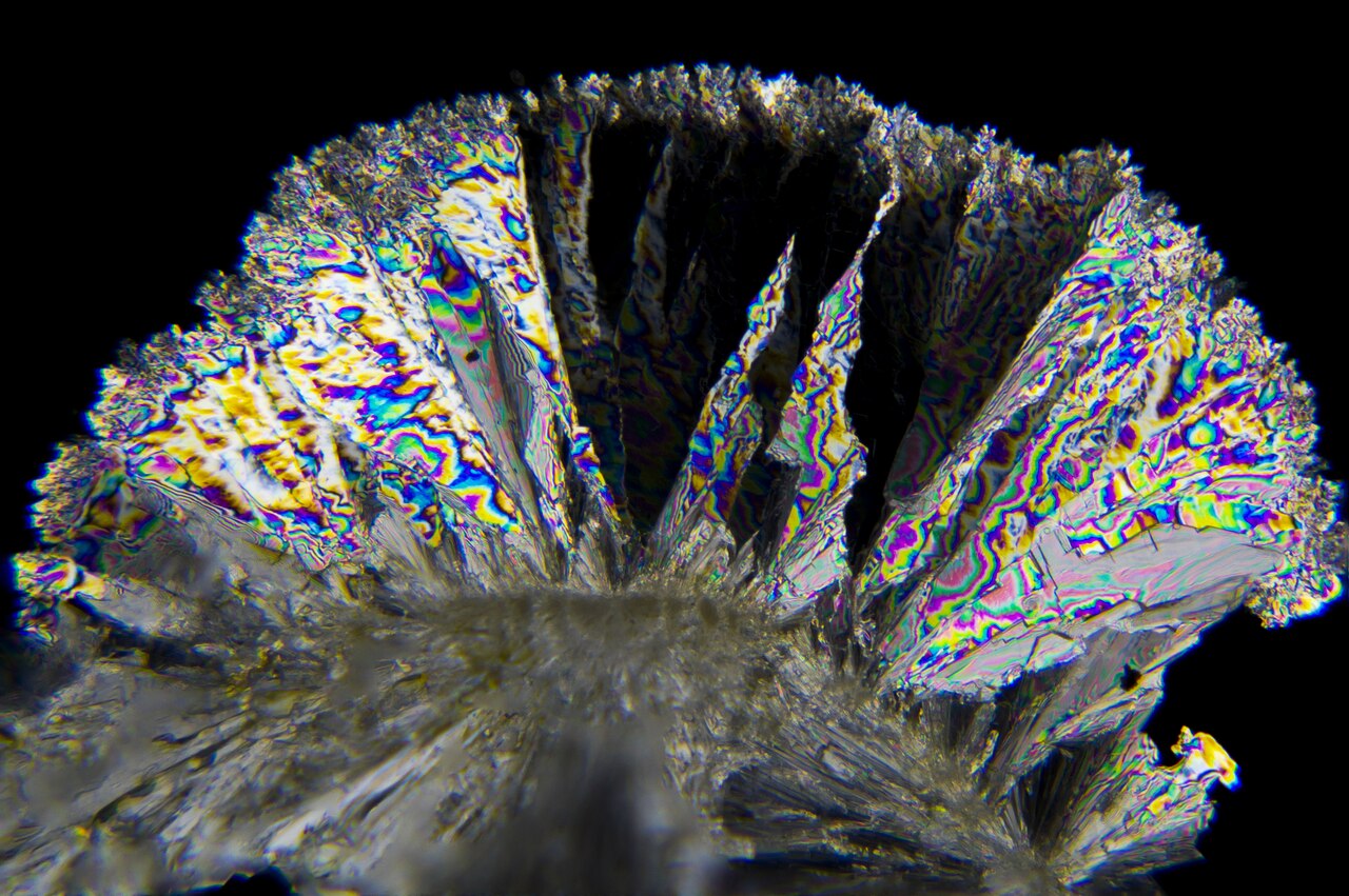 Cristaux de molécule — microscopie
