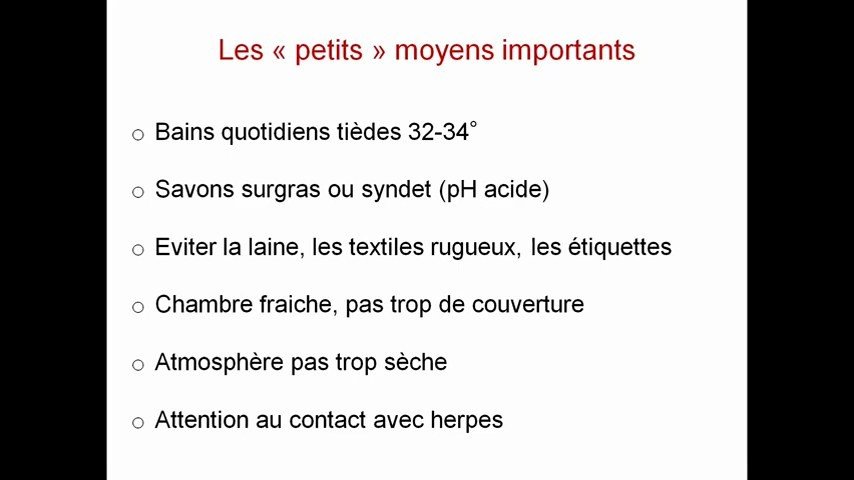 Mesures d'hygiène et d'environnement recommandées dans la dermatite atopique