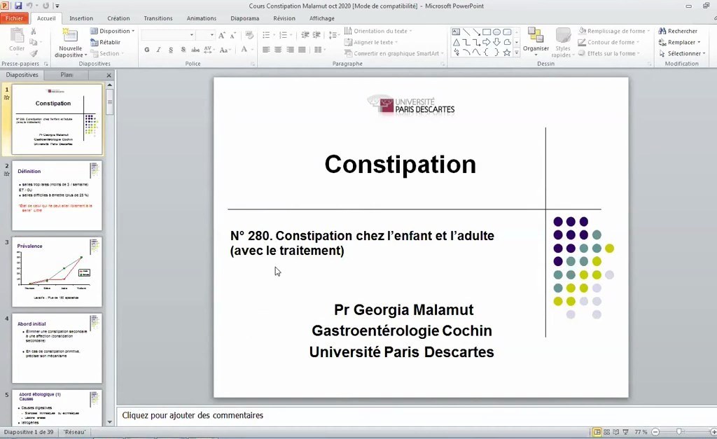 Constipation chez l'Enfant et l'Adulte