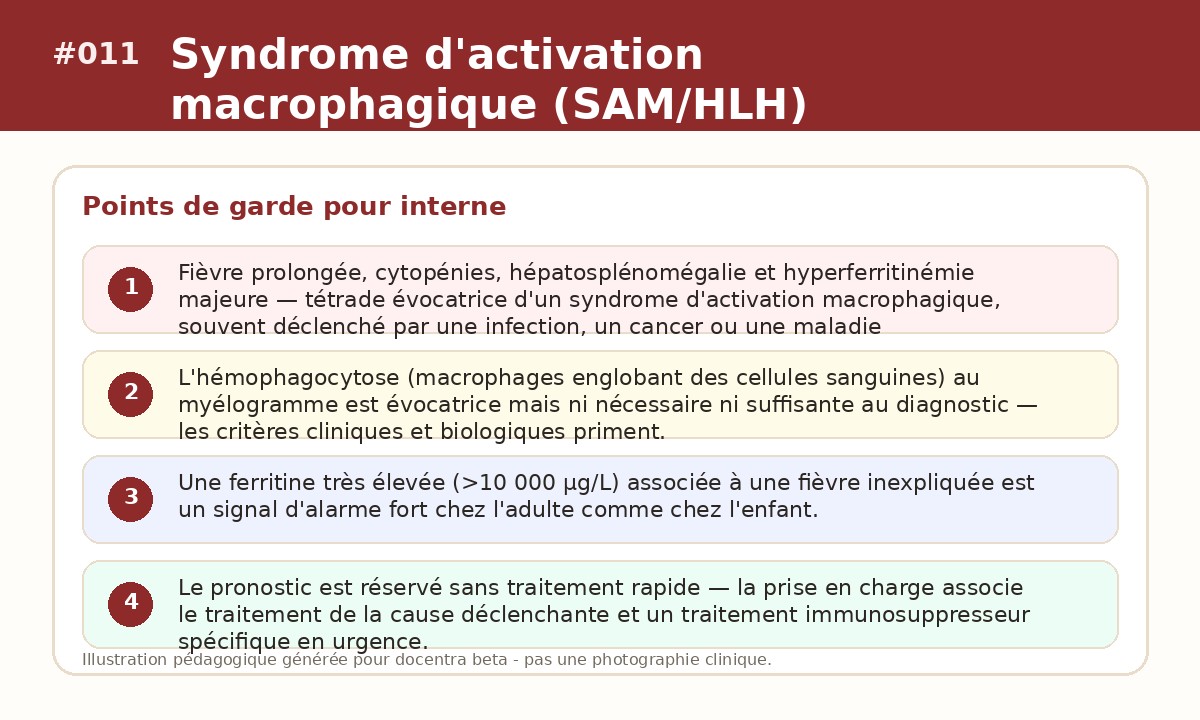 Illustration pédagogique - Syndrome d'activation macrophagique (SAM/HLH)