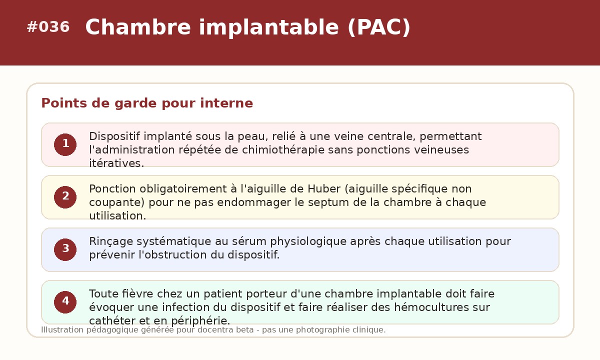 Illustration pédagogique - Chambre implantable (PAC)