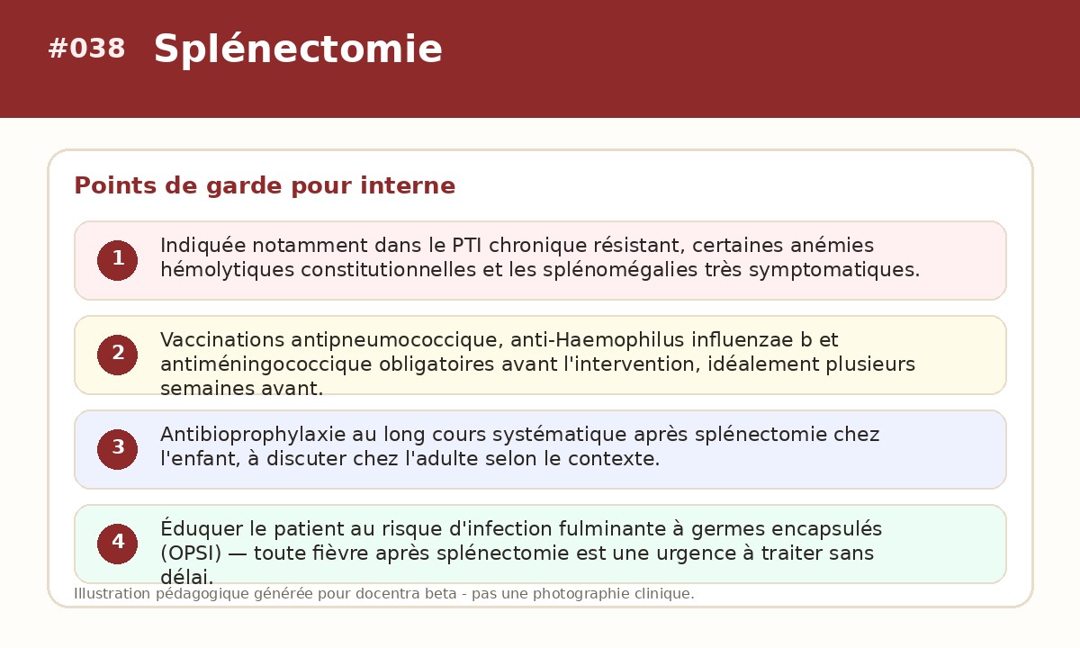 Illustration pédagogique - Splénectomie