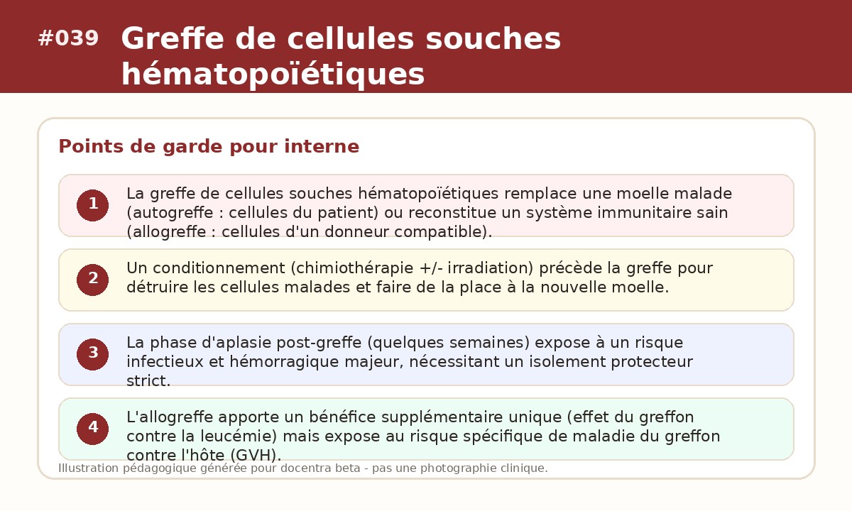 Illustration pédagogique - Greffe de cellules souches hématopoïétiques