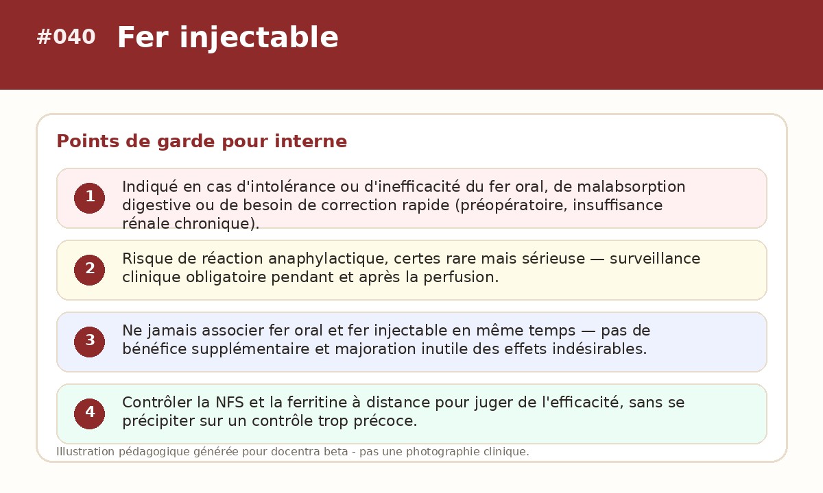 Illustration pédagogique - Fer injectable