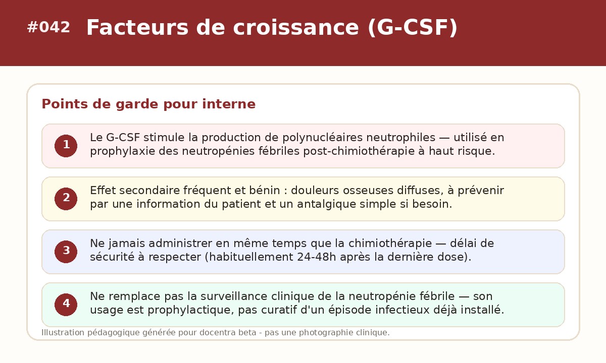 Illustration pédagogique - Facteurs de croissance (G-CSF)
