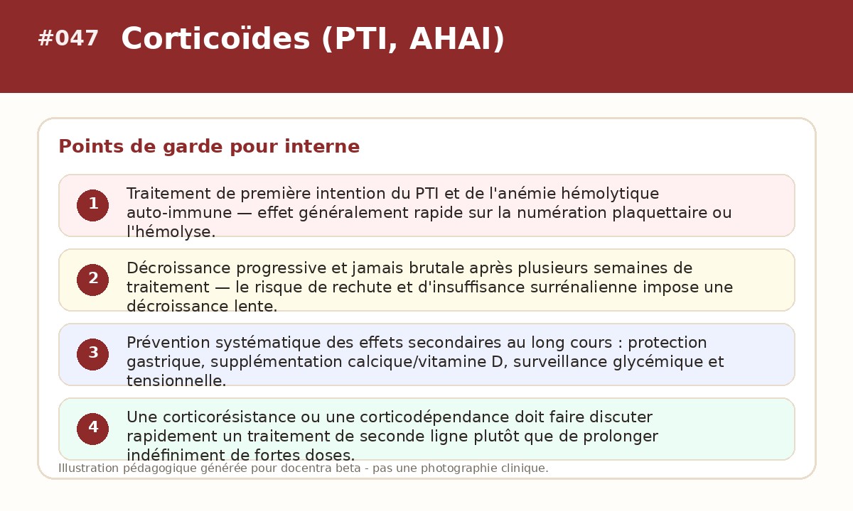 Illustration pédagogique - Corticoïdes (PTI, AHAI)