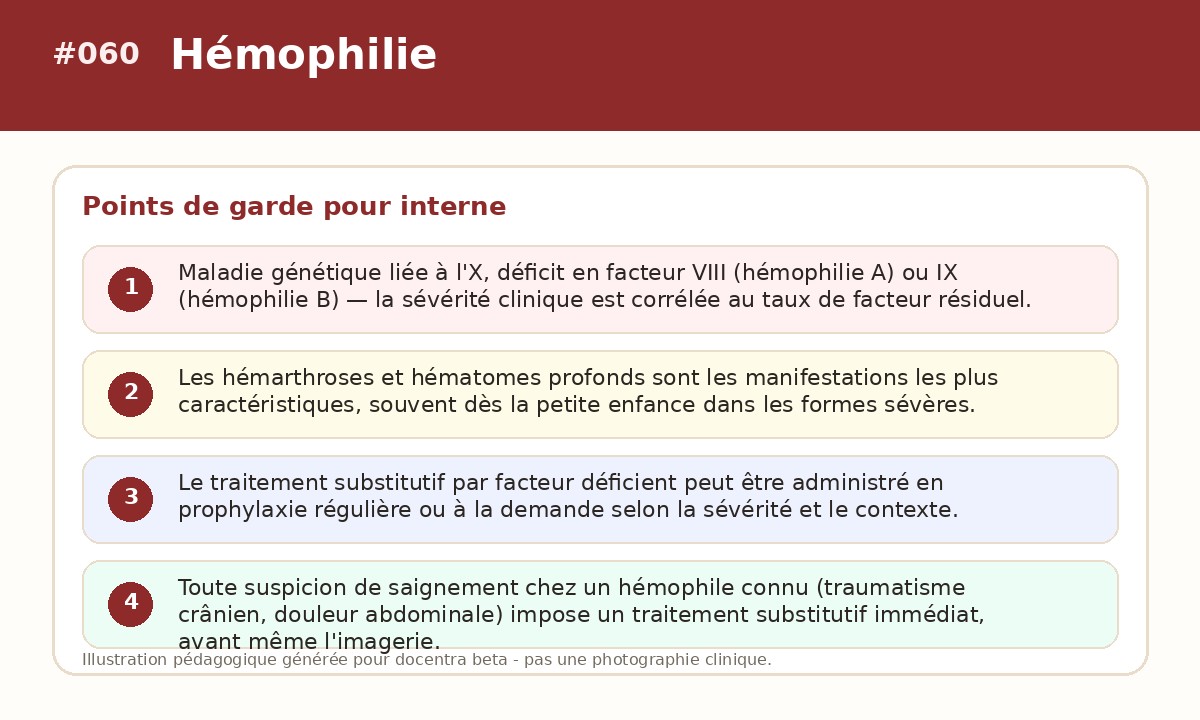 Illustration pédagogique - Hémophilie