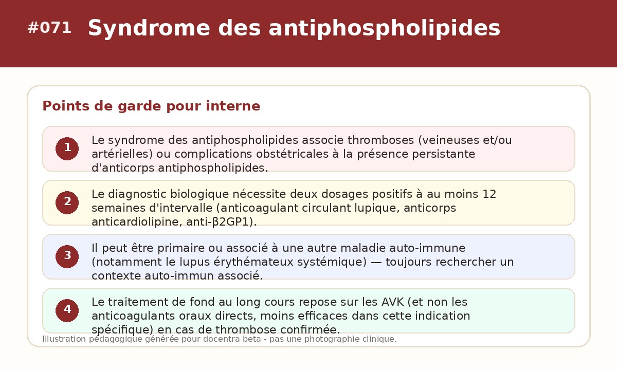 Illustration pédagogique - Syndrome des antiphospholipides