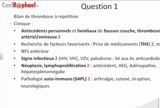 Conférence Introductive d'Hématologie