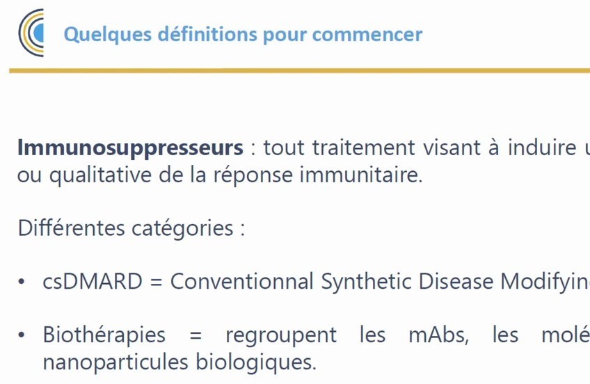 Immunosuppresseurs et Biothérapies