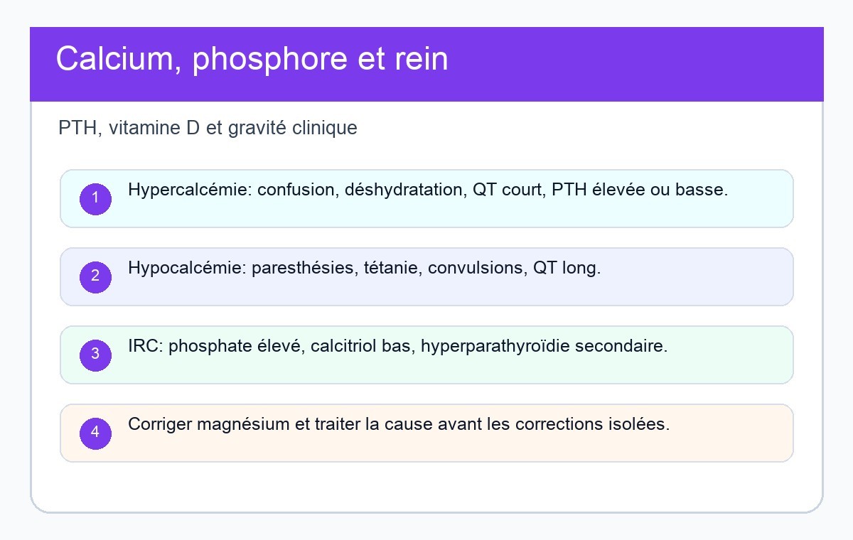 Hypercalcémie, Hypocalcémie et Phosphore