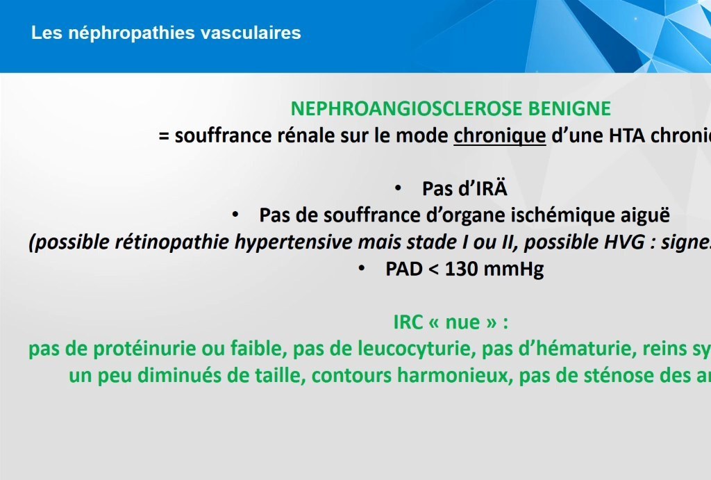 Néphropathies Vasculaires et HTA