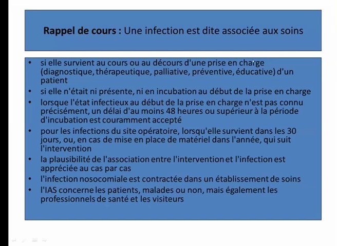 Rappel sur les infections associées aux soins