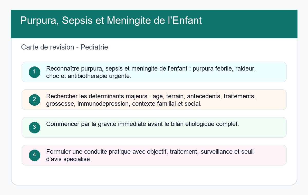 Purpura, Sepsis et Méningite de l'Enfant