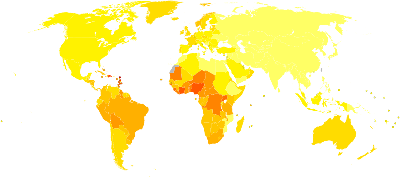 Mortalité par cancer de prostate par pays