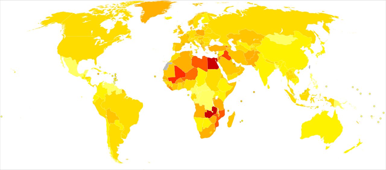 Taux de mortalité par cancer de vessie standardisés sur l'âge, par pays